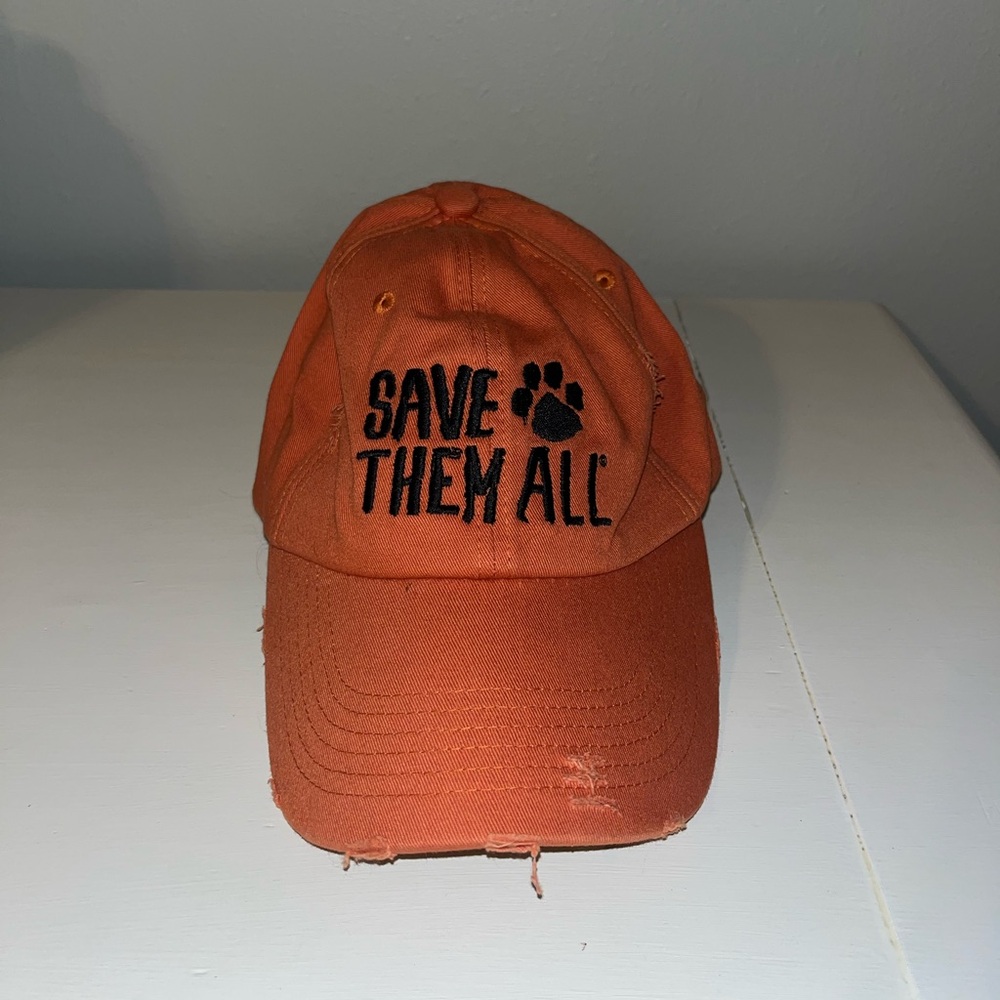 Burnt Orange Distressed Save Them All Hat Best Friends Animal Society Womens